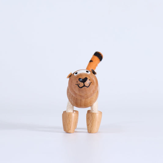 wood plush tiger toy