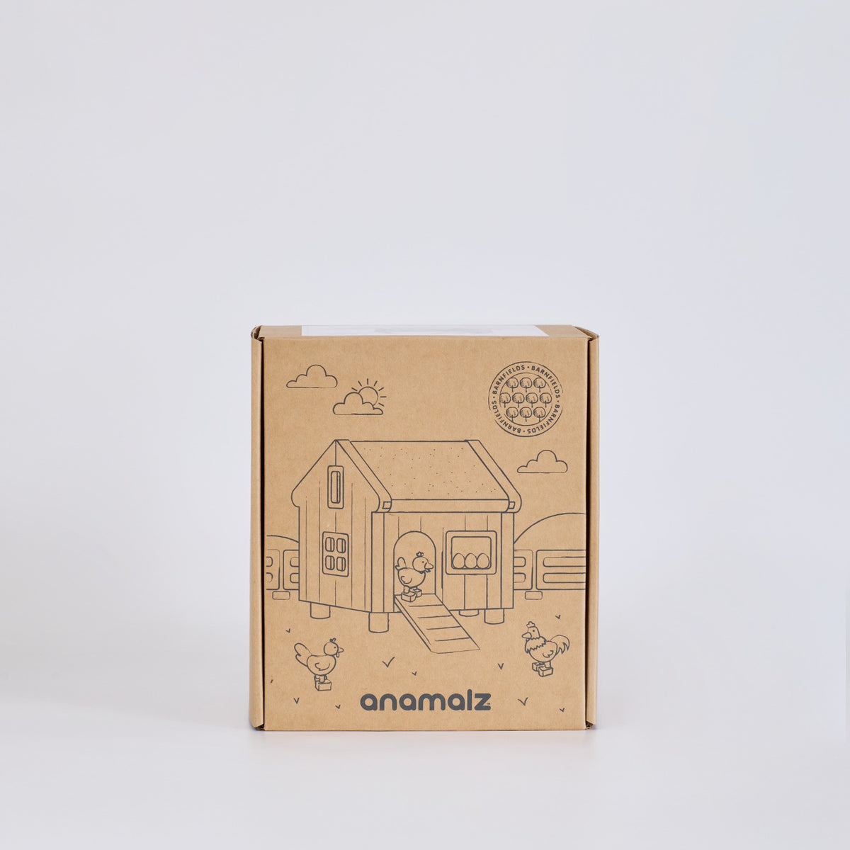 Chook Mahal gift box with illustrated chicken coop and chickens