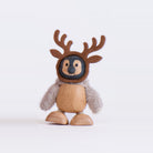 Close-up of the baby penguin wearing reindeer antlers from the Cheery Santa set