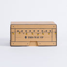 Cherub Angels Christmas gift box showing the illustrated string lights and This Way Up panel