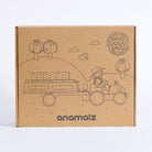Tractor & Trailer Set gift box, front view with tractor and trailer illustration