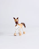 Anamalz Wooden Horse Toy showcasing soft fabric mane and tail – eco toy promoting tactile exploration
