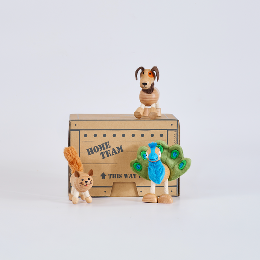 Dog, Cat, Peacock Mini Barnfields Bundle