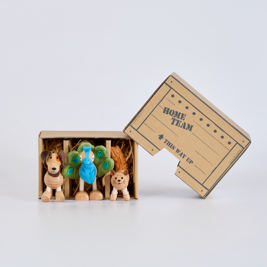 Dog, Cat, Peacock Mini Barnfields Bundle