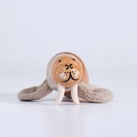 wood plush walrus toy
