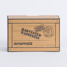 Harvest Mini Crate box panel with Harvested Happiness lettering and Anamalz logo